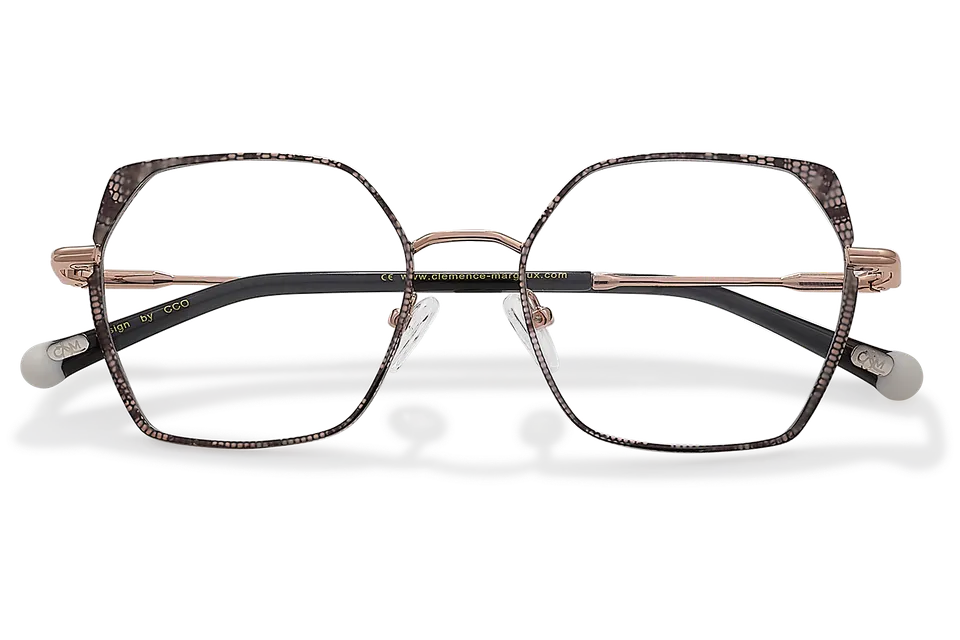 Clémence & Margaux La Curieuse lunettes de vue Noir & Doré femme