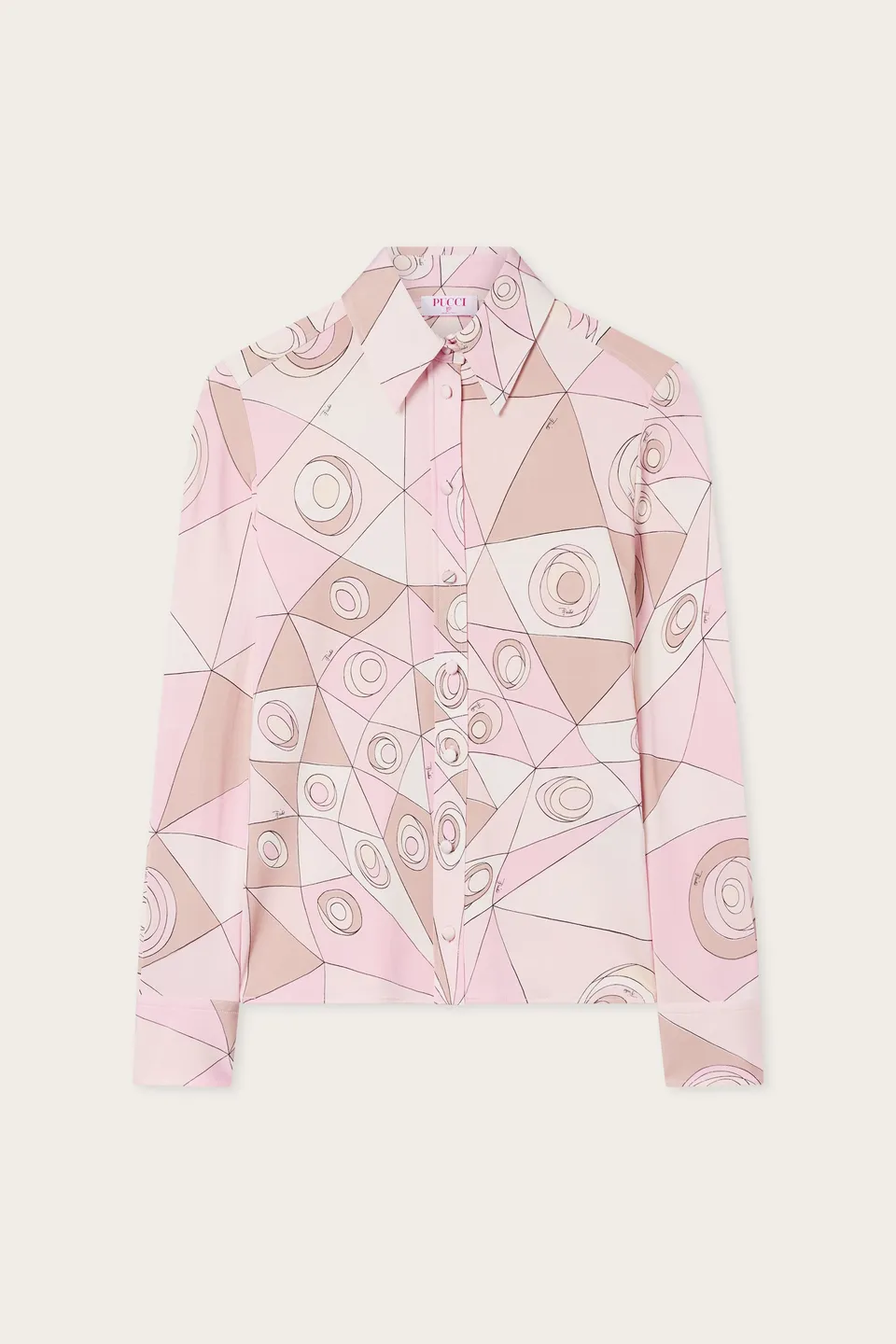 Emilio Pucci Occhi chemise jersey satin rose nude 38-50