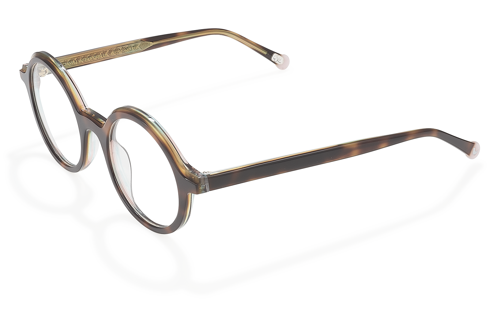 Clémence & Margaux L'Intemporelle lunettes de vue Noir & Doré femme ronde