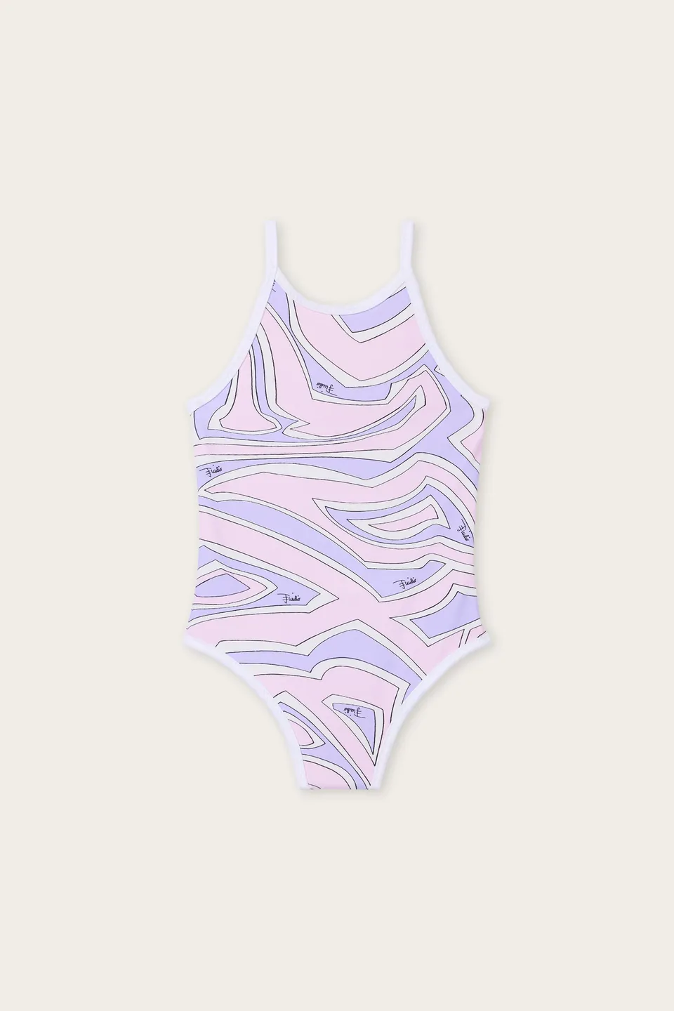 Emilio Pucci Labirinto maillot une pièce rose lilas bébé