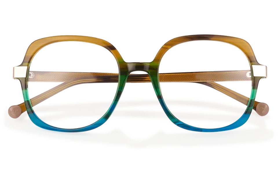 Clémence & Margaux Glam-Chic lunettes de vue Brun & Bleu carrée
