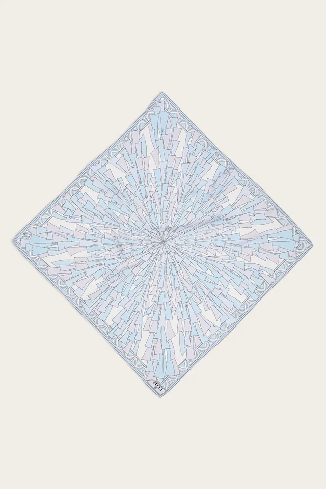 Emilio Pucci Carré Soie Baiadera Bleu Clair 90x90