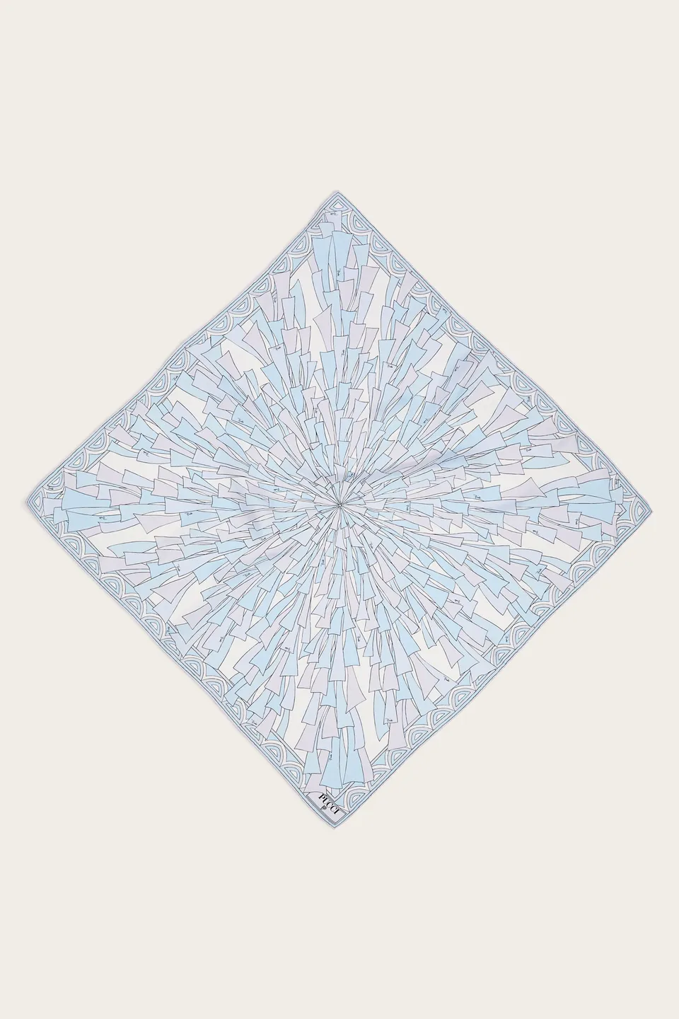 Emilio Pucci Carré Soie Baiadera Bleu Clair 90x90