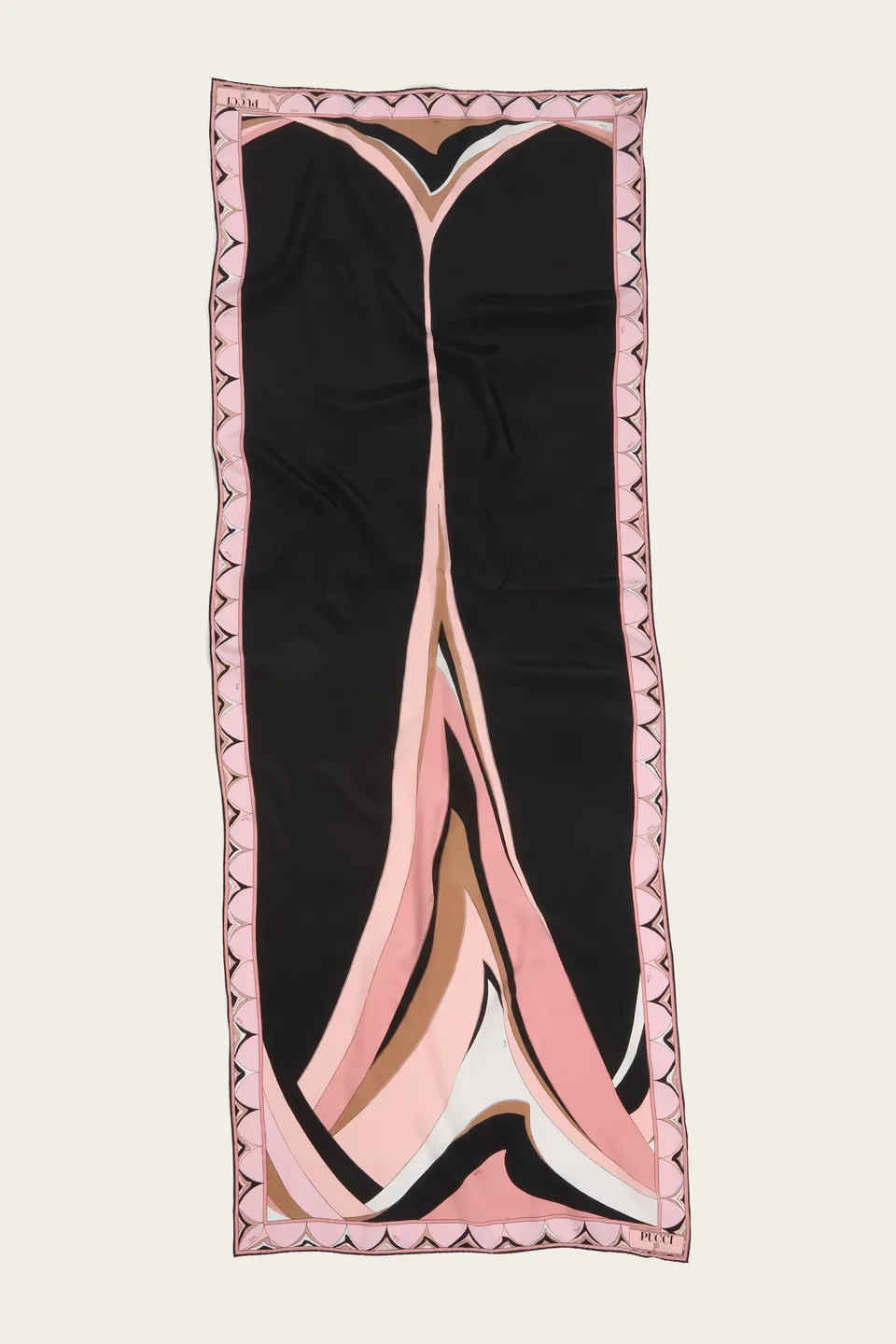 Emilio Pucci Silks Fari étole soie nude OS