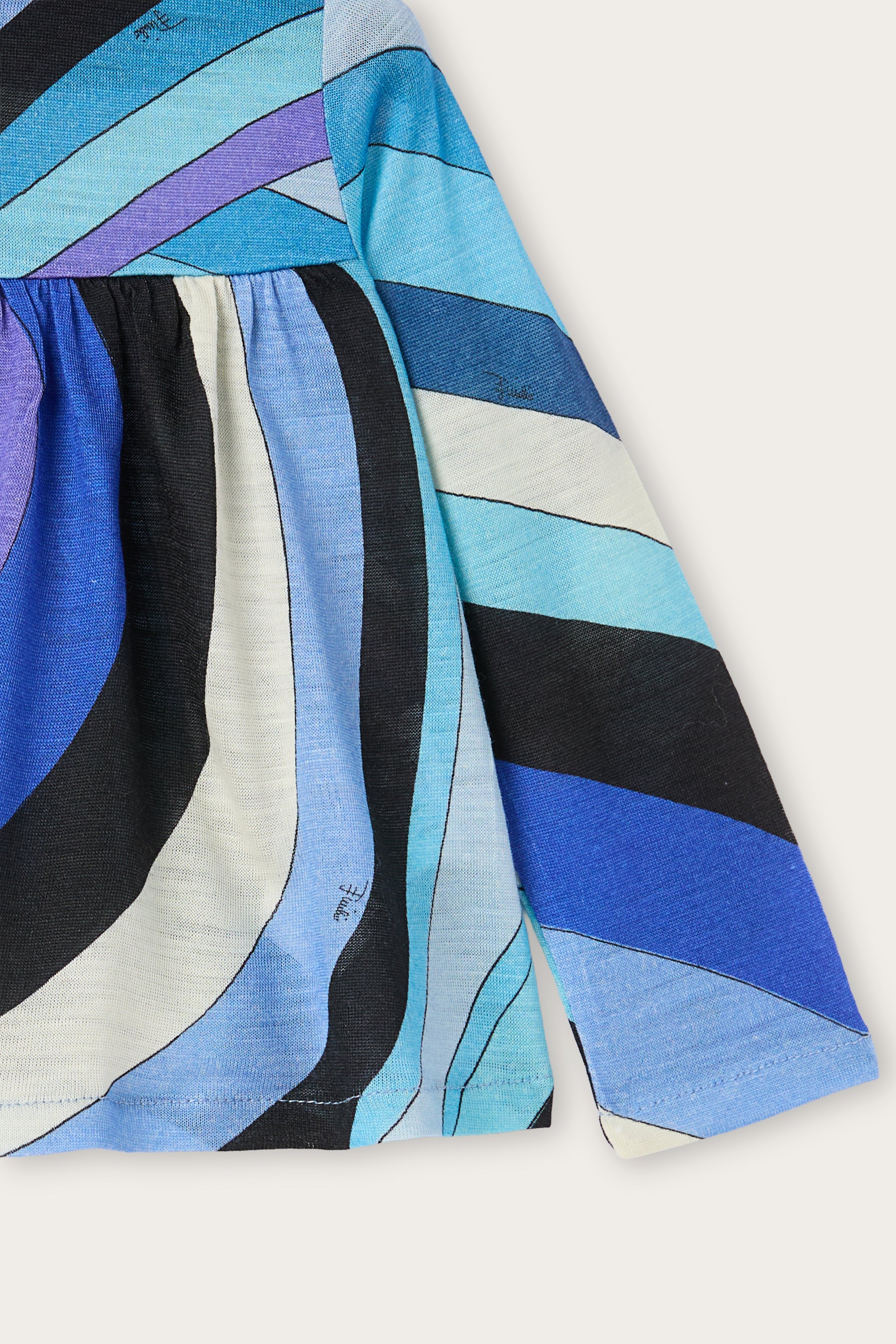 Emilio Pucci Iride pull bébé ivoire bleu manches longues