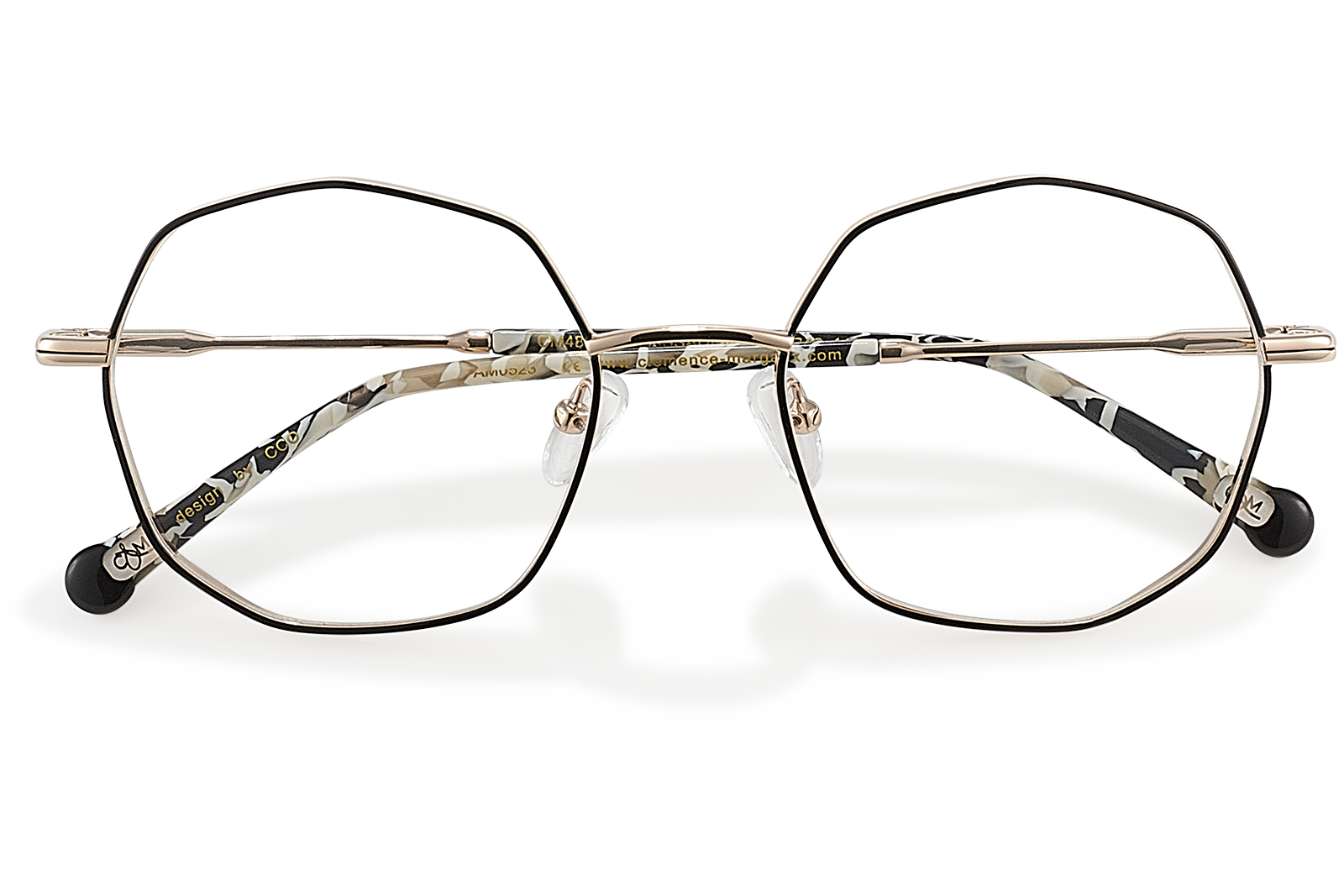 Clémence & Margaux L'Ambassadrice lunettes de vue octogonale Doré & Bleu