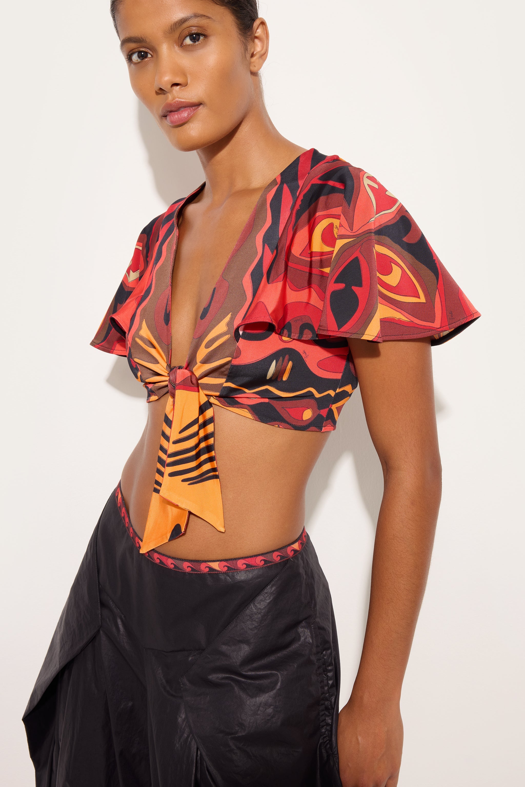 Emilio Pucci Angoli 6HJM266H787057 top orange noir